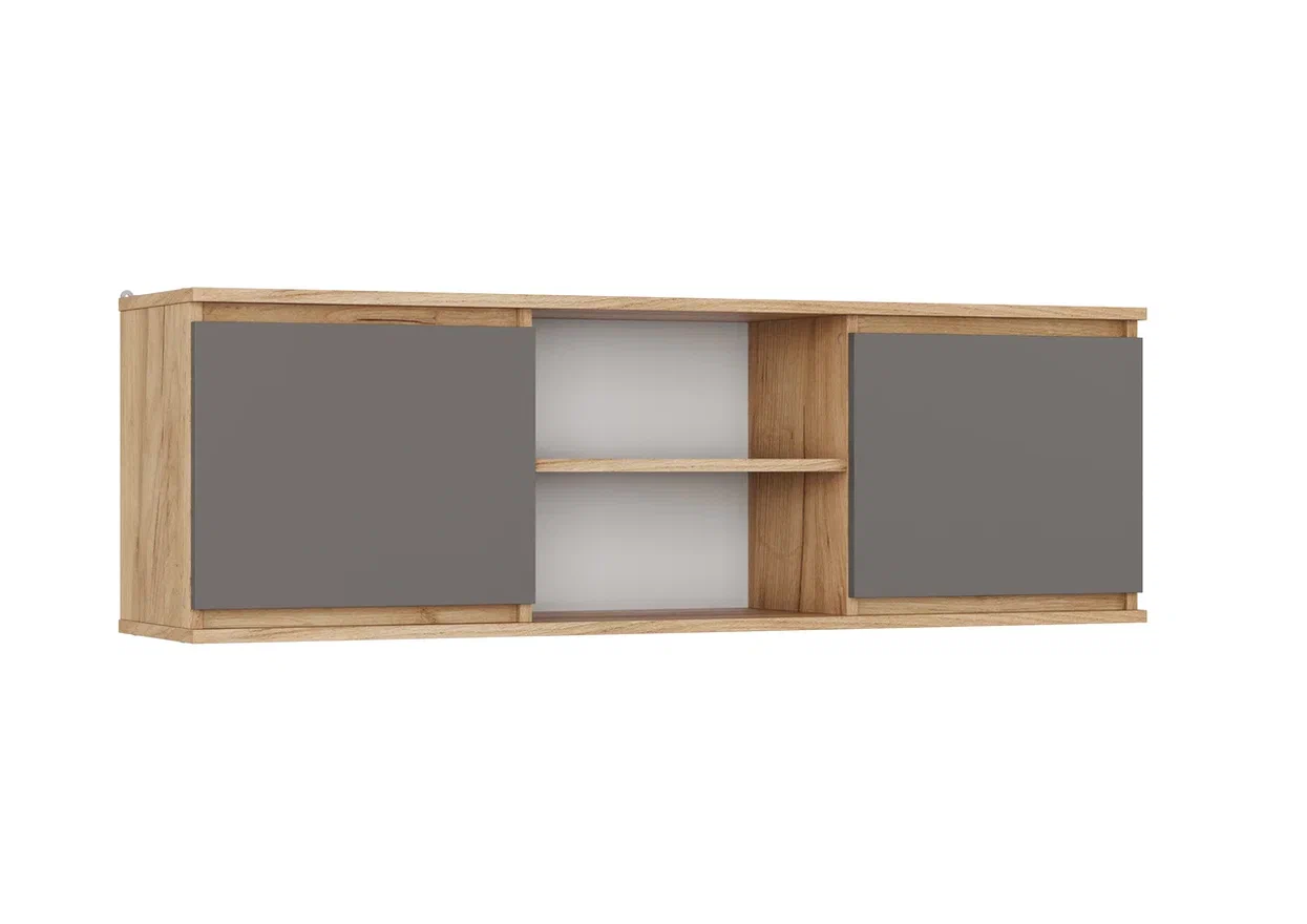 СИТИ Полка навесная П-30 /Серый графит/корпус дуб Крафт