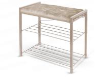 Этажерка с мягким сиденьем(ЭКТ3-60В/Л бежевый металлик/латте)