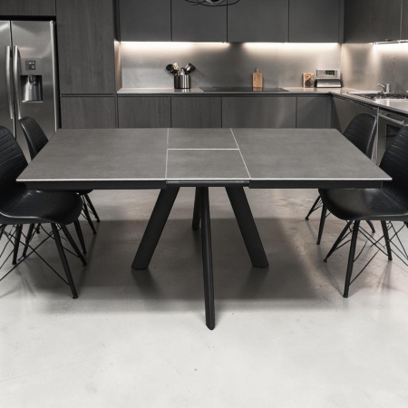 Обеденный стол Киото-1С 140х85 Чёрный/черный