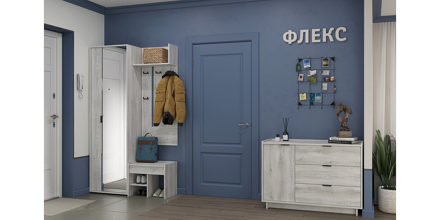 Флекс 71 Шкаф для одежды и белья (Дуб шавиниган)