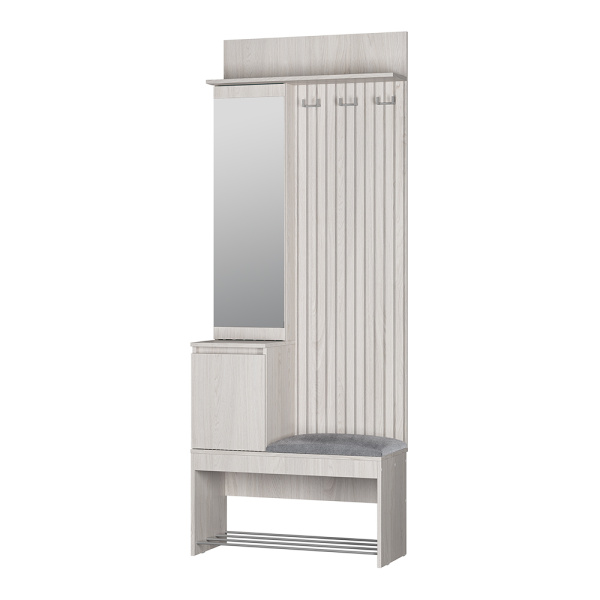 Прихожая Лама ПР-07 ясень белый/хром