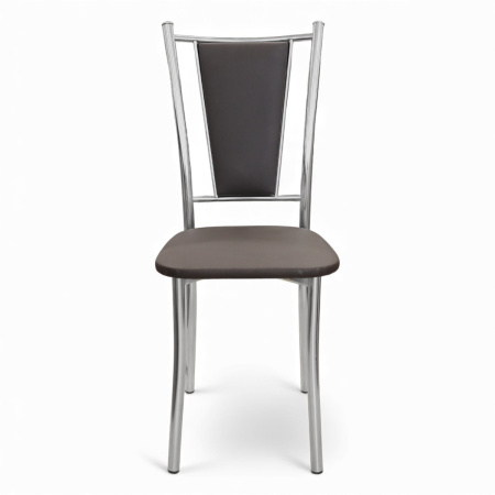 Стул Марсель Стандарт (хром, к/з Коричневый 130)
