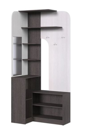 Прихожая угловая "Эрика"(правый) Анкор темный/Анкор белый (1000*600*2220)