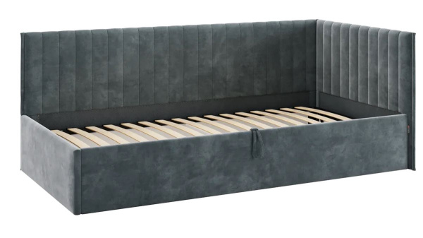 Кровать Твикс  (Тахта)  с подъёмным механизмом 90х200 см графит (велюр)