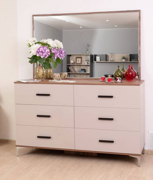 Кара 4 Комод Дуб Табачный Craft/Велюр