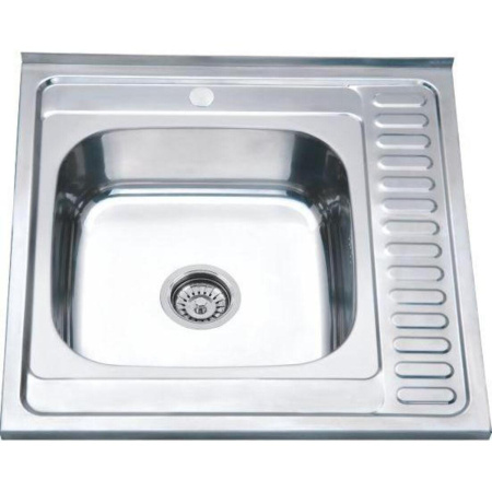 Мойка накладная 60*60 левая MG6-6060  L  (со сливной арматурой) 