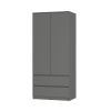 Шкаф 2-х створчатый Симпл ШК-03 (802*1900*514мм) лдсп графит