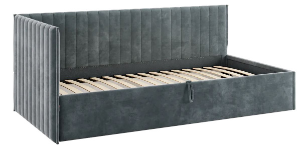 Кровать Твикс  (Тахта)  с подъёмным механизмом 90х200 см графит (велюр)