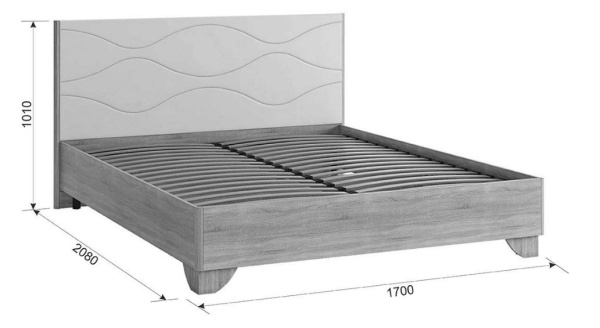 Зара Кровать  Комфорт 1600*2000  SMZ -06.1623 дуб сонома/белый