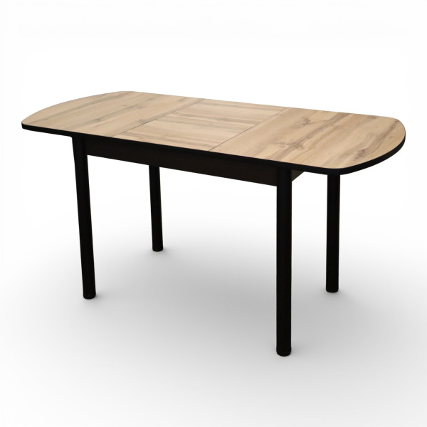 Стол Фаворит 1100(+400)*700 Пластик Дуб Вотан,бабочка(B5)/ЛДСП Бодега темная+опоры(черн)