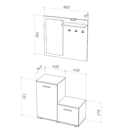 Прихожая FUN  Дуб сонома/Белый
