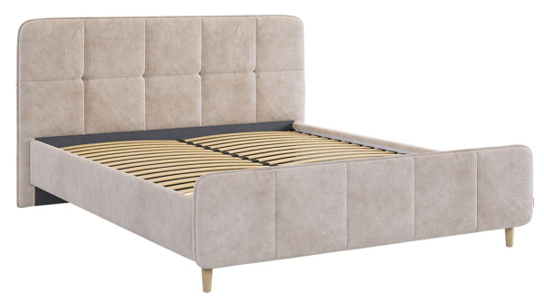 Кровать Грета 1600*2000 с основанием Песок алькантара велюр