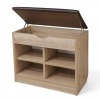 Тумба для обуви БН-196-06 (600*310*510) дуб сонома/ кожзам тёмно-коричневый)
