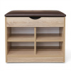 Тумба для обуви БН-196-06 (600*310*510) дуб сонома/ кожзам тёмно-коричневый)