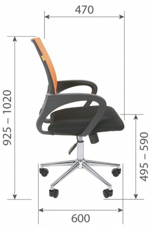 Кресло СН-696 Микс оранжевый/черный