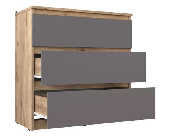 Сити Комод К-31 Серый Графит/Дуб Крафт Золотой