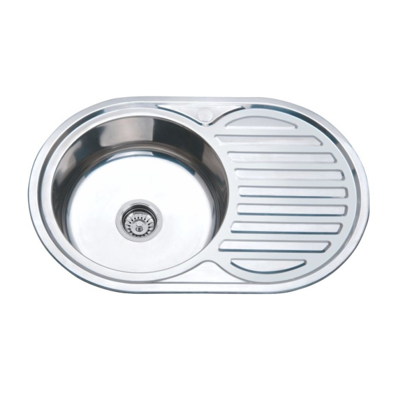 Мойка врезная MG6-7750OVL  (со сливной арматурой)