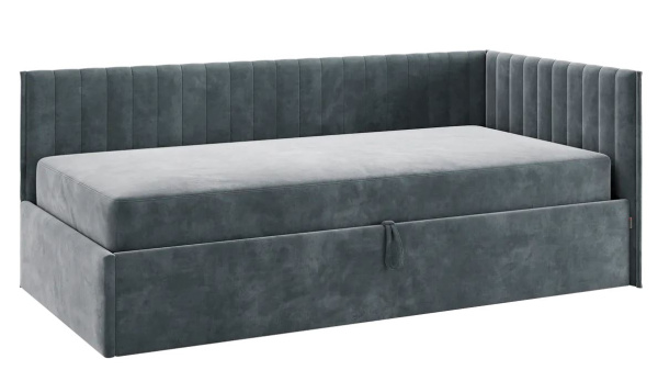 Кровать Твикс  (Тахта)  с подъёмным механизмом 90х200 см графит (велюр)