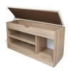 Тумба для обуви БН-196-04 (900*310*510) дуб сонома/кожзам крок бежевый