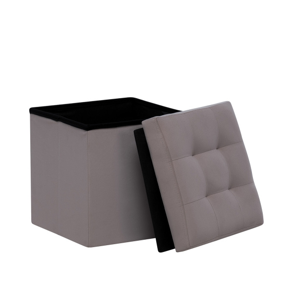 Пуф Leset Плуто складной с крышкой, велюр серый  VELUTTO 08