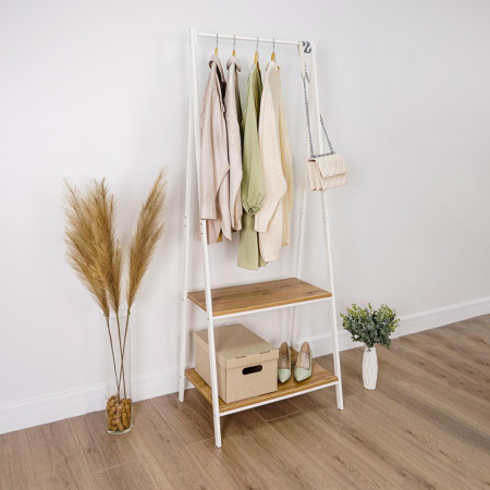 Вешалка гардеробная Алабама 22, (дуб вотан/БЕЛЫЙ