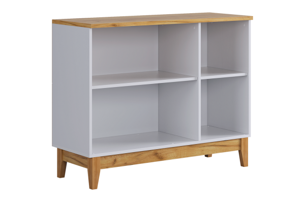 Комод 3 Хюгге белое дерево/дуб крафт золотой/белый матовый