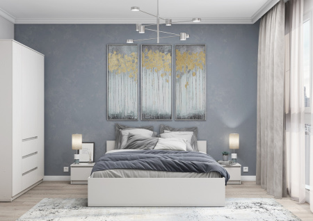 Кровать Сити Кр-56 1600 Белый бриллиант/Белый