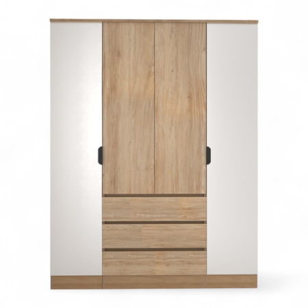 Шкаф ВЕНСЕН Дуб сонома 4-х дв., 3 ящ, Зеркало/ Дуб Сонома