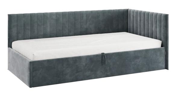 Кровать Твикс  (Тахта)  с подъёмным механизмом 90х200 см графит (велюр)