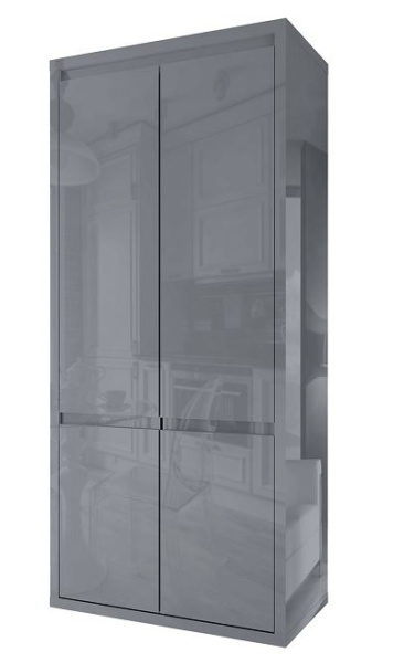 Шкаф 2-х дверный Норден Серый Глянец