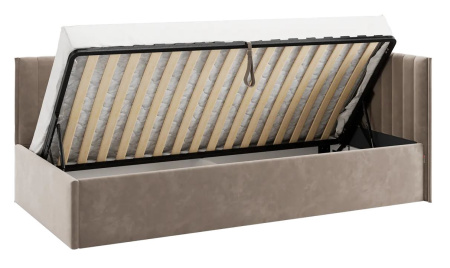 Кровать Твикс  (Тахта)  с подъёмным механизмом 90х200 см латте (велюр)