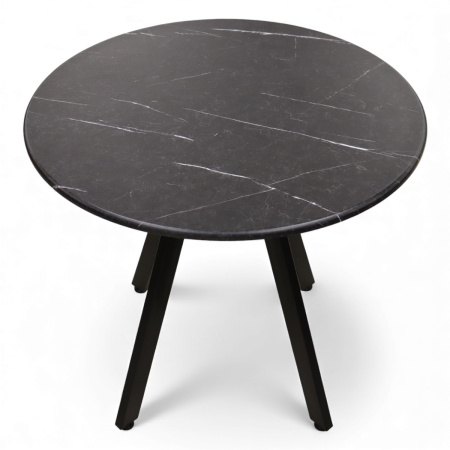 Стол Эйдан-80, D800, ПВХ Мрамор черный+опора Z 04 (ЧЕРНЫЙ)