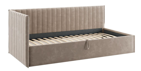 Кровать Твикс  (Тахта)  с подъёмным механизмом 90х200 см латте (велюр)