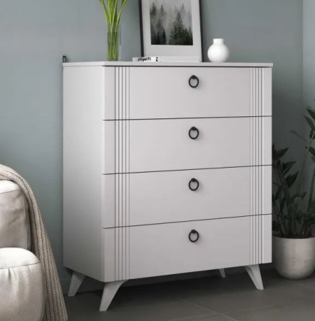 Комод К-42 4 ящ. Моргентау/Белый бриллиант
