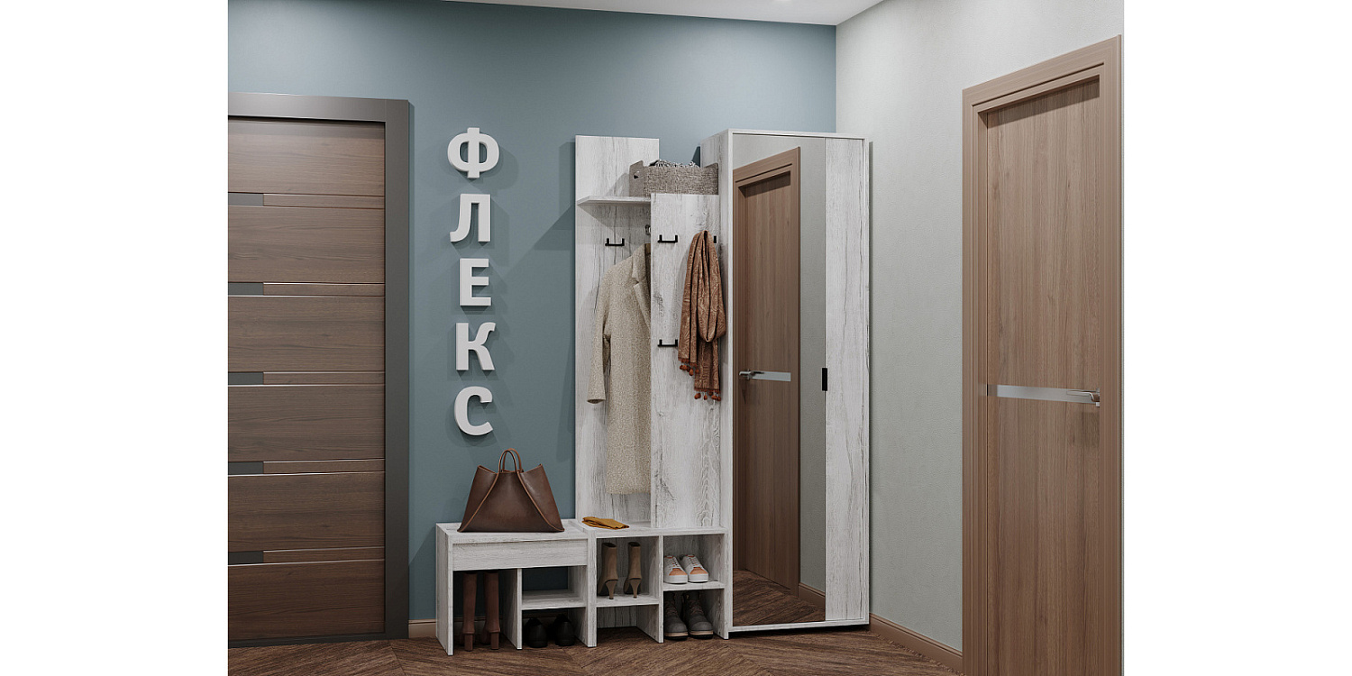 Флекс 71 Шкаф для одежды и белья (Дуб шавиниган)