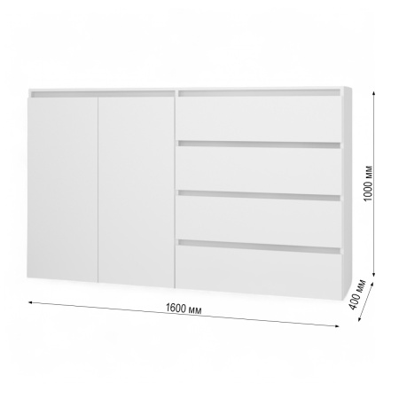 ВЕНСЕН Комод 4 ящика 2двери /Белый