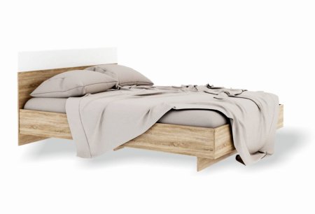 Версаль кровать 140*200 Дуб сонома/Белый глянец (с основанием) 